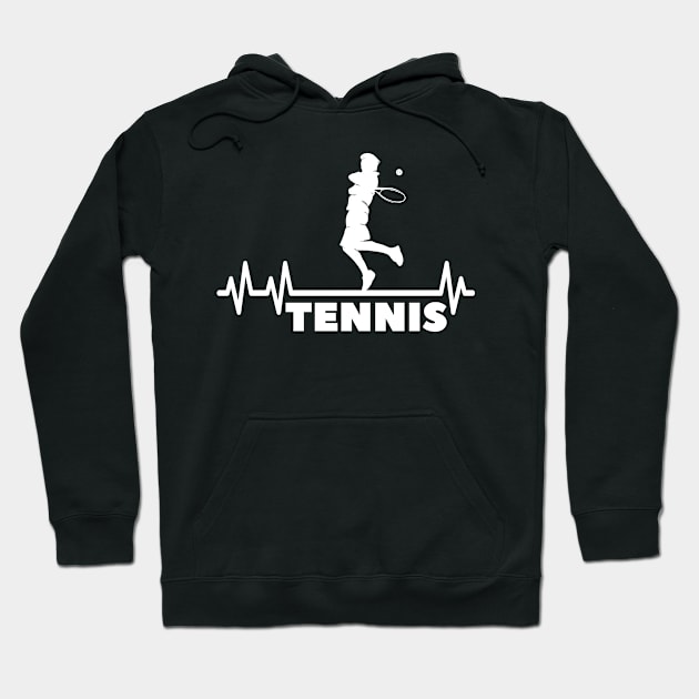 Tennis Heartbeat Pulse Tennis Player Athlete Hoodie by Foxxy Merch